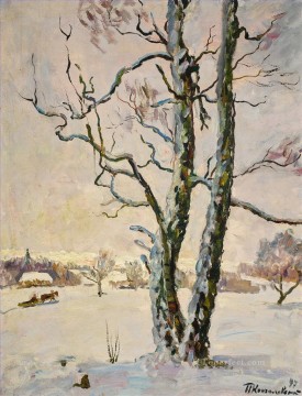 Paisajes Painting - PAISAJE DE INVIERNO ABEDUL Petr Petrovich Konchalovsky paisaje nevado